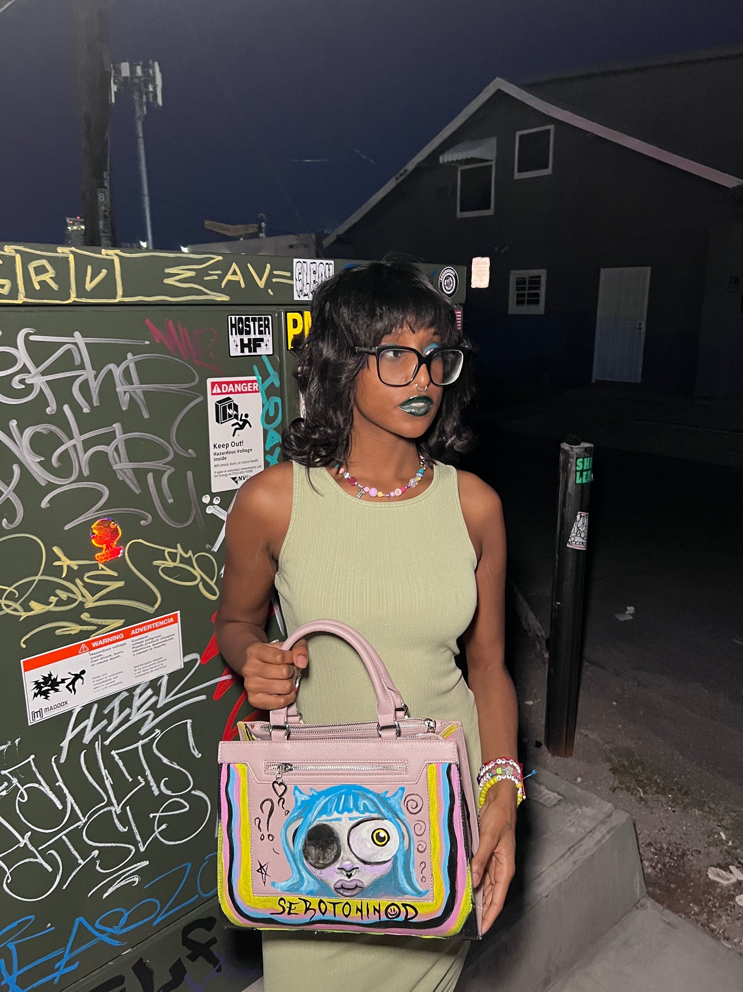 Missing One - Hand painted purse