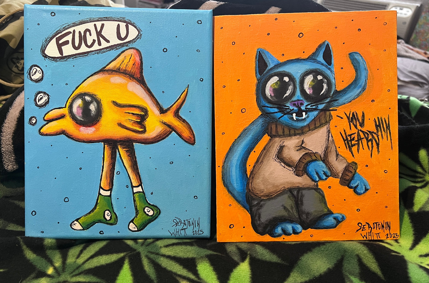 Darwin & Gumball 8x10 inch paintings