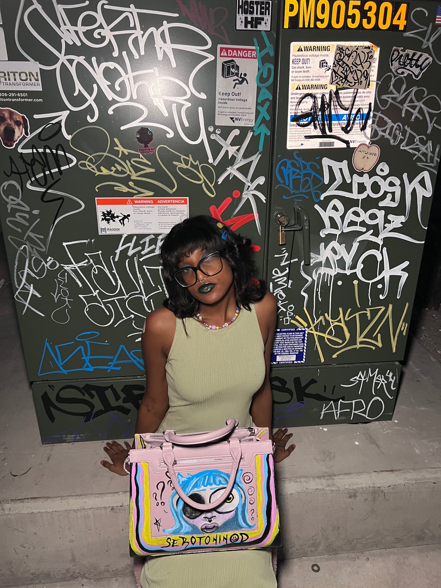 Missing One - Hand painted purse
