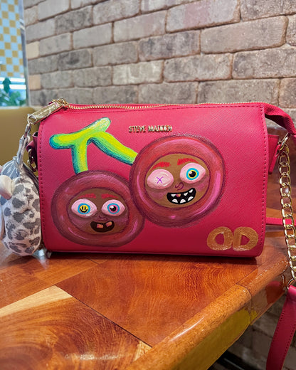 Twisted Cherries - Hand painted purse