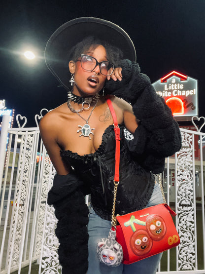 Twisted Cherries - Hand painted purse