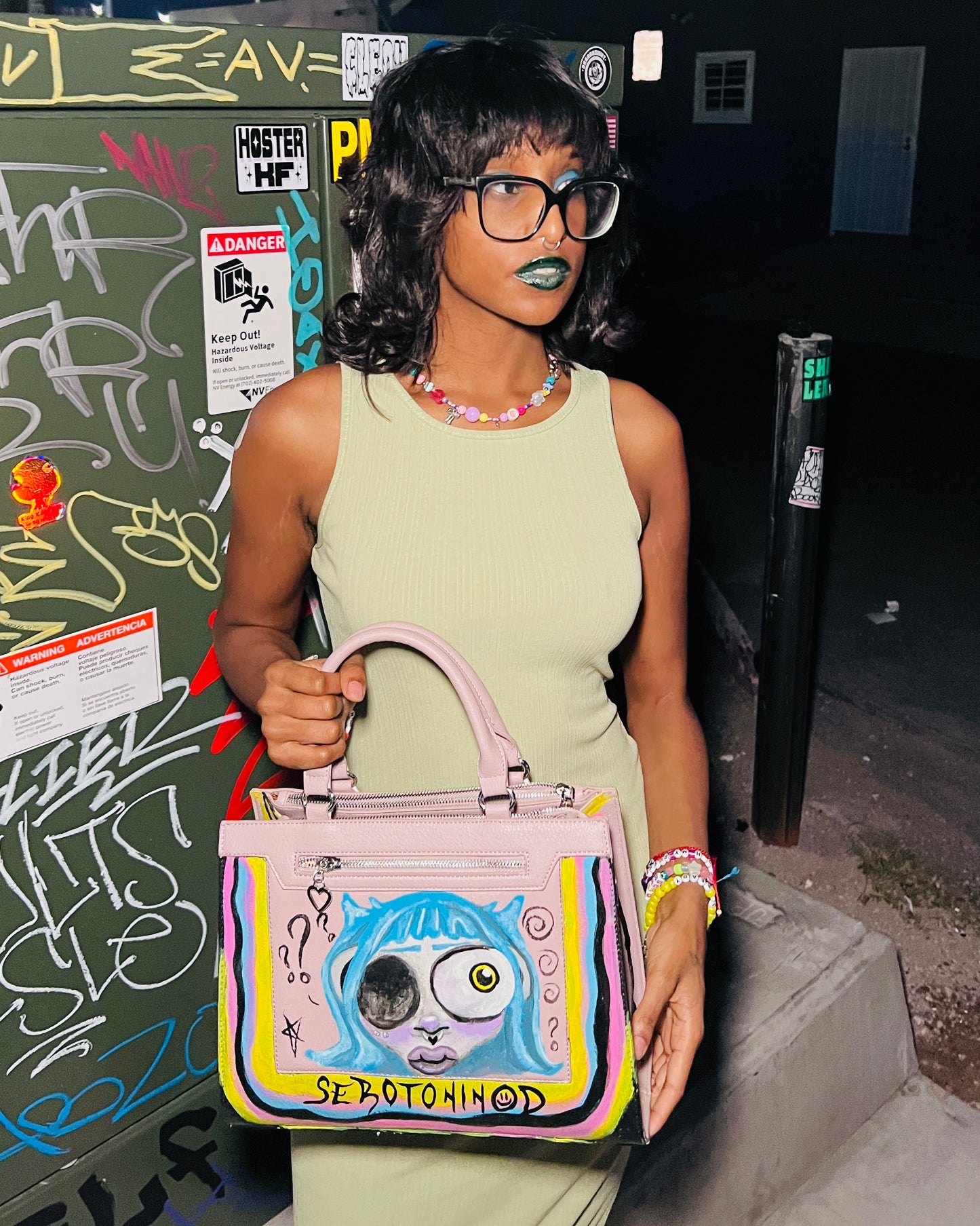 Missing One - Hand painted purse