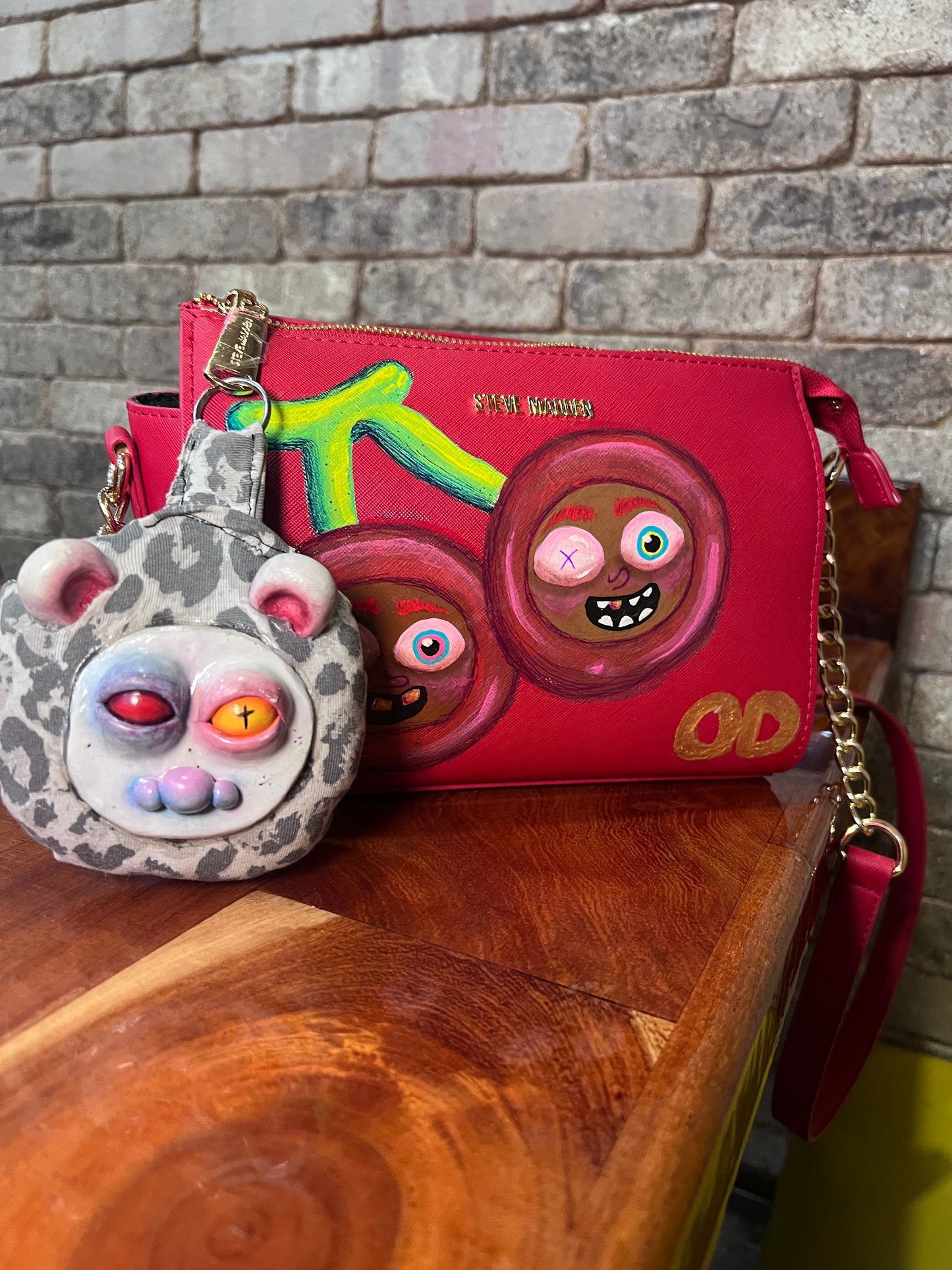 Twisted Cherries - Hand painted purse