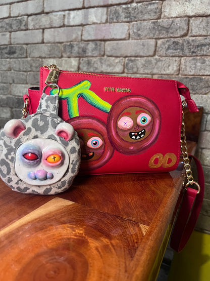 Twisted Cherries - Hand painted purse