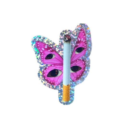 Butterfly cigarette sticker