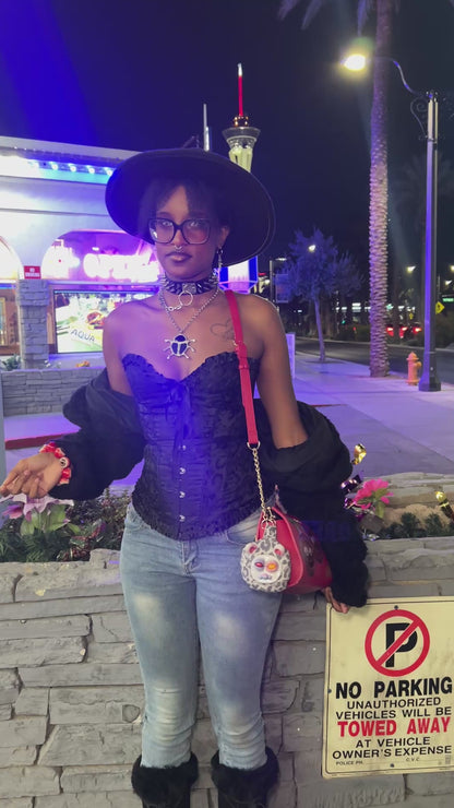 Twisted Cherries - Hand painted purse